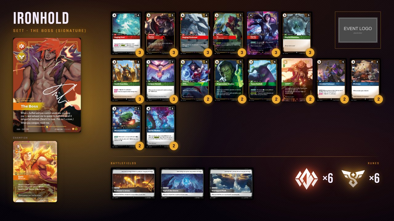 Riftbound deck list scene