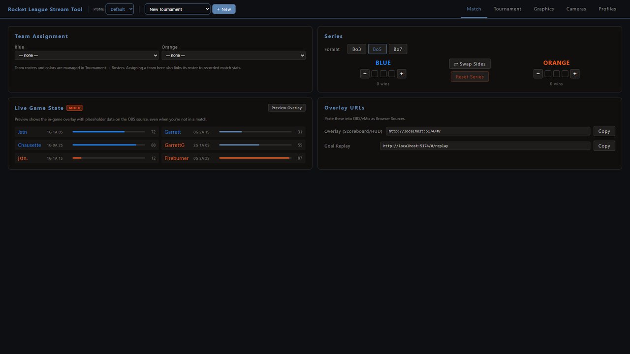 Rocket League tool control panel